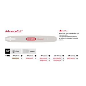 Oregon Sverd 3/8" - 1.5 mm - 56DL - 15" - D009 - AdvanceCut™ - 158SFHD009
