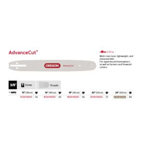 Oregon Sverd 3/8" - 1.6 mm - 84DL - 24" - D025 - AdvanceCut™ - 243SFHD025