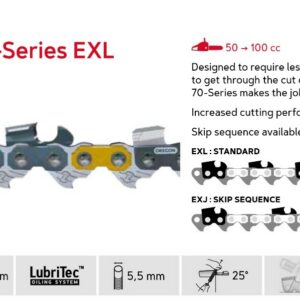 Oregon Sagkjede 3/8" - 1.3 mm - 66DL - 72EXL - 16" - PowerCut™ - 72EXL066E