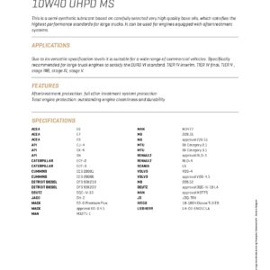 Alternative view of CHAMPION OEM SPECIFIC 10W40 UHPD MS - Motorolje - 20 liter