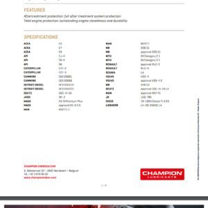 CHAMPION OEM SPECIFIC 10W40 UHPD MS - Motorolje - 205 liter