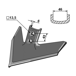Gåsefotskjær - 180x6 mm - John Deere
