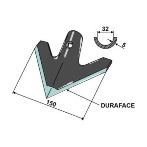 Gåsefotskjær - DURAFACE - 150x5 mm - Maschio / Gaspardo, Hatzenbichler