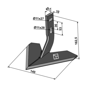 Vingeskjær 140 mm - 140x5 mm - Monosem, Carré