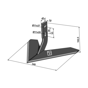 Vingeskjær 340 mm - 340x5 mm - Monosem, Carré