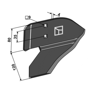 Vingeskjær - Høyre - 120x4 mm - Einböck