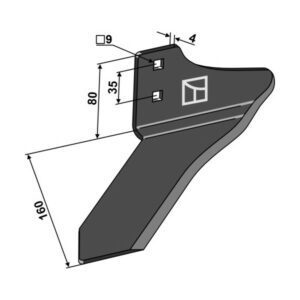 Vingeskjær - Høyre - 160x4 mm - Einböck