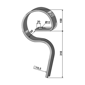 Harvetind - 310 mm x 45x12 mm