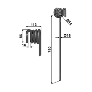 Etterharvetind - Høyre - 750x16 mm - Kverneland