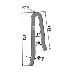Fjærpinne - 12 mm - Lemken