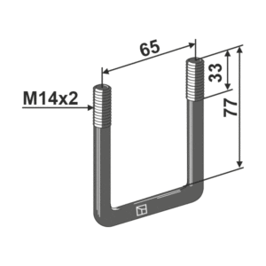 U-Bolt M14x2 mm - 77x65 mm