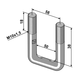 U-Bolt - M10x1,5 - 38x58 mm