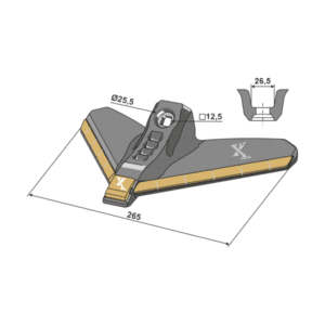 Gåsefotskjær 265mm - Hardmetall