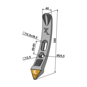 Kultivatorspiss - Hardmetall - 300x40 mm