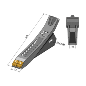 Spiss - Hardmetall - 408x72 mm - Alpego