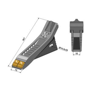 Spiss - Hardmetall - 367x72 mm - Alpego