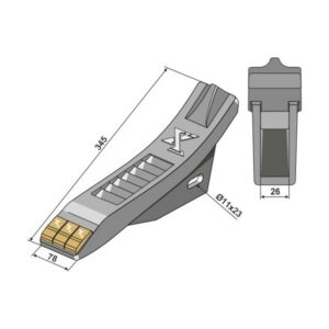 Spiss - Hardmetall - 345x78 mm - Farmet
