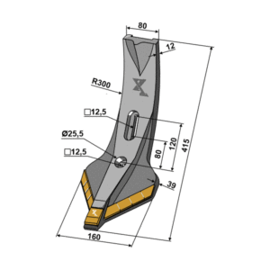 Skjærspiss - Hardmetall - 415x160 mm
