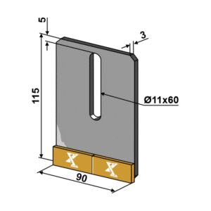 Avskraper - Hardmetall - 115x90x3 mm - Amazone / BBG