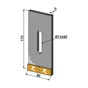 Avskraper - Hardmetall - 170x80x5 mm - Rabe
