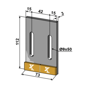 Avskraper - Hardmetall - 112x73x3 mm - Maschio / Gaspardo