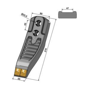 Spiss - Hardmetall - 270x55 mm - Pöttinger
