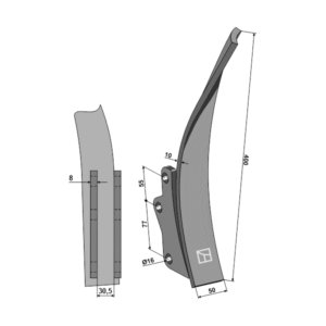 Ledeplate - Høyre - mm - Amazone / BBG