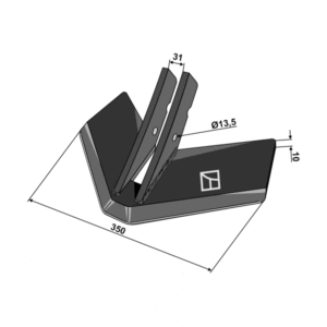 Vingeskjær - 350x10 mm - Köckerling, Köckerling Topmix