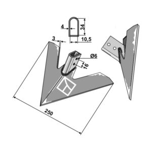 Gåsefotskjær - 250x3 mm - Hatzenbichler