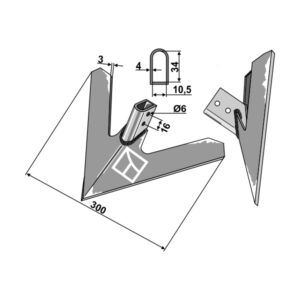 Gåsefotskjær - 300x3 mm - Hatzenbichler