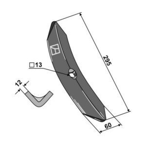 Skjær - 295x60x12 mm