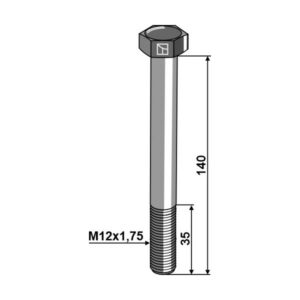 Sekskantskrue - 8.8 - M12x1,75x140 mm