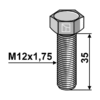 Sekskantskrue - 10.9 - M12x1,75x35 mm