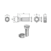 Plogbolt - 12.9 - 1/2''UNCx36 mm med Mutter