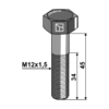 Sekskantskrue - 12.9 - M12x1,5x45 mm