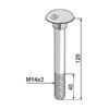 Låsebolt 10.9 - M14x2x125 - Galv