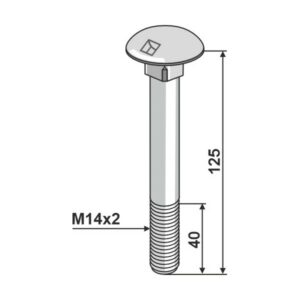 Låsebolt 10.9 - M14x2x125 - Galv