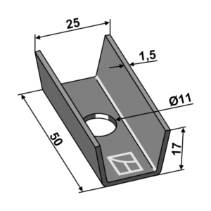 Sikringsplate 50x25 mm