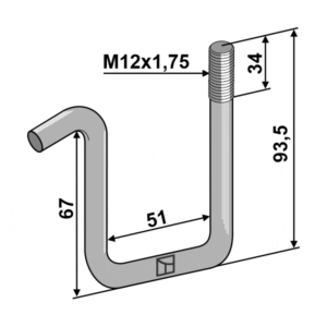 Holder for Etterharvetind - M12x1,75 mm - Amazone