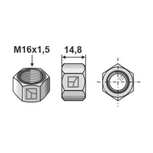 Mutter - 8.8 - M16x1,5x mm