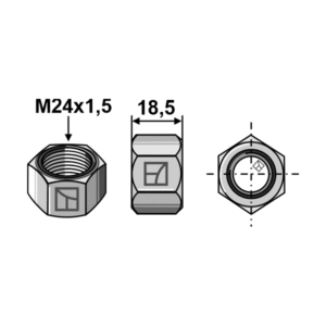 Mutter M24x1,5 - Galv - Lemken