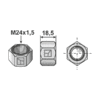Mutter M24x1,5 - Galv - Venstregjenget - Lemken