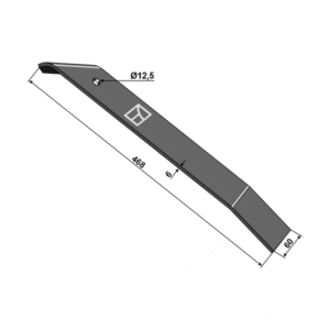 Kniv til valse - Høyre - 468x60x6 mm - Kerner