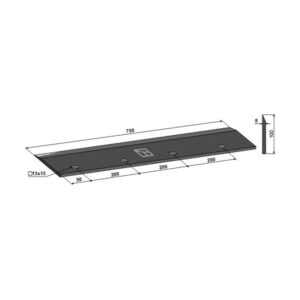 Kniv til knivrotor - 750x100x8 mm - Dal-Bo