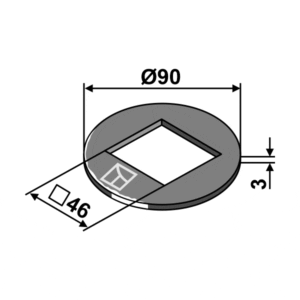 Justeringsskive Ø90x3x46 - Güttler