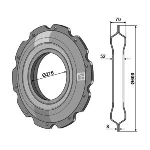 Pakkring - Tagget - 600 mm - Kuhn