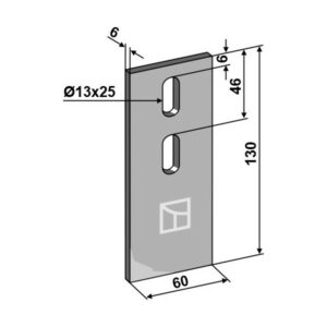 Avskraper - 130x60x6 mm - Lemken