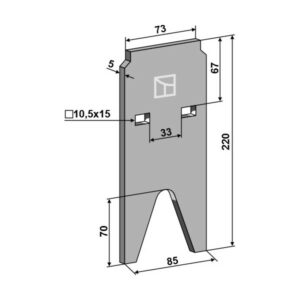 Avskraper - 220x85x5 mm - Lemken
