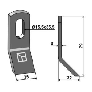 Y-kniv - 79x35x8 mm - Carroy et Giraudon