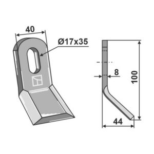 Y-kniv - 100x40x8 mm - Ferri